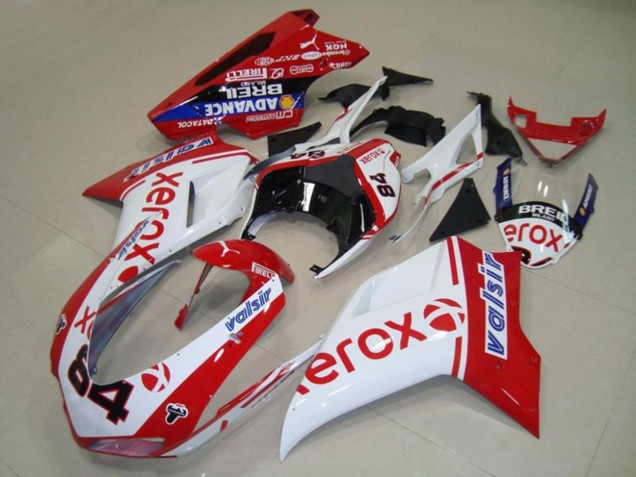 Acquista Carene Moto Ducati 848 1098 1198 2007-2014 - Bianco Rosso Blu Nero Lucido Valsir Xerox 84