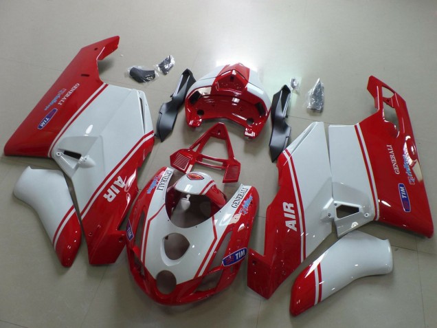 Acquista Carene Moto Ducati 749 999 2003-2004 - Bianco Rosso Air Generali Tim