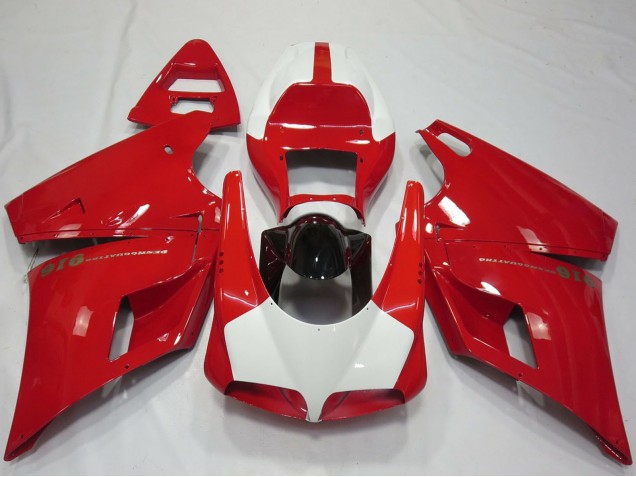Acquista Carene Moto Ducati 916 1993-2005 - Rosso Bianco Nero Lucido Performance