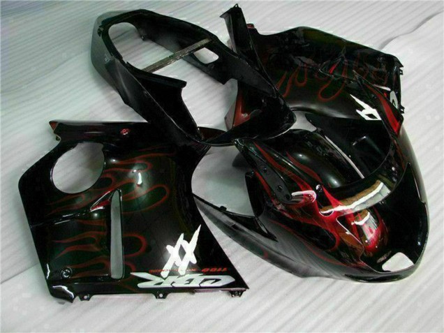 Acquista Carena Moto ABS Honda CBR1100XX Blackbird 1996-2007 - Nero Lucido Rosso Fiamma