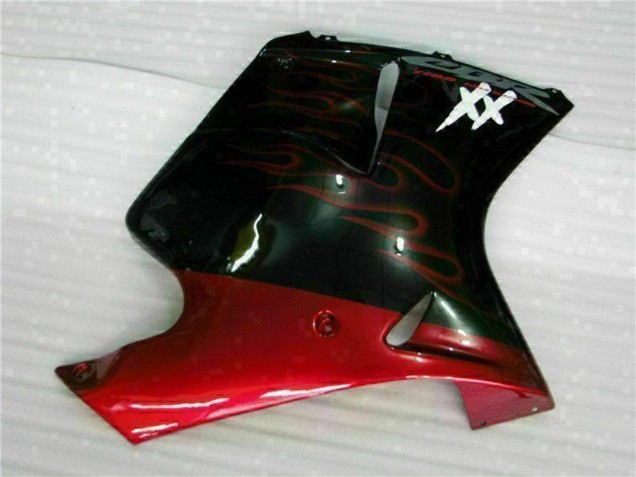 Acquista Carena Moto ABS Honda CBR1100XX Blackbird 1996-2007 - Nero Lucido Rosso Fiamma