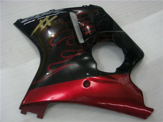 Acquista Carena Moto ABS Honda CBR1100XX Blackbird 1996-2007 - Nero Lucido Rosso Fiamma