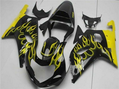 Acquista Carena Moto Suzuki GSXR 600/750 2001-2003 - Nero Lucido Giallo Fiamma