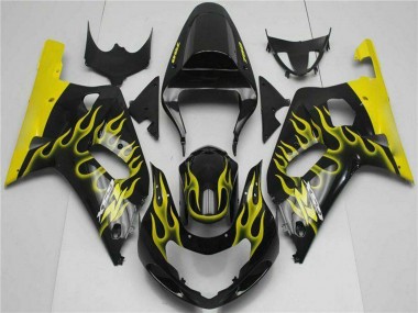 Acquista Carena Moto Suzuki GSXR 600/750 2001-2003 - Nero Lucido Giallo Fiamma