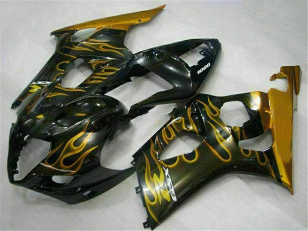 Acquista Carena Moto Suzuki GSXR 1000 2003-2004 - Nero Lucido Oro Fiamma