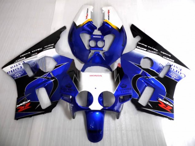 Acquista Carena Moto Honda CBR400RR NC23 1987-1989 - Bianco Giallo Blu Nero Lucido Corona Motul