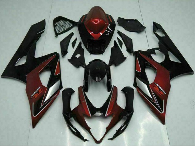 Acquista Carena Moto Suzuki GSXR 1000 2005-2006 - Rosso Argento Nero Lucido