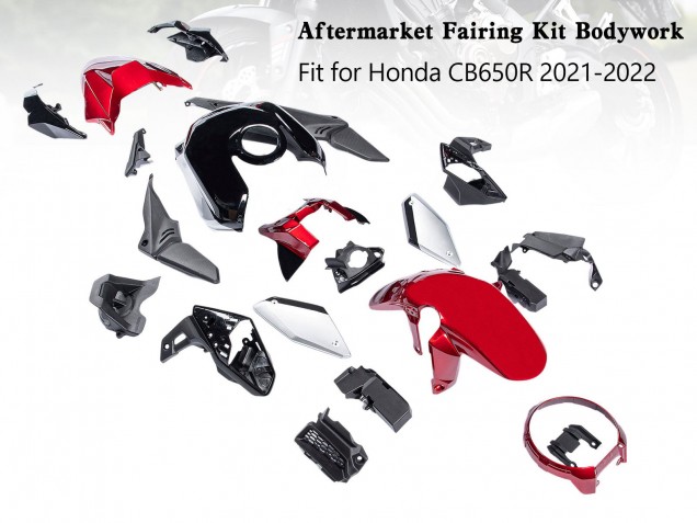 Acquista Carena Moto Honda CB650R 2019-2022 - Nero Rosso Argento