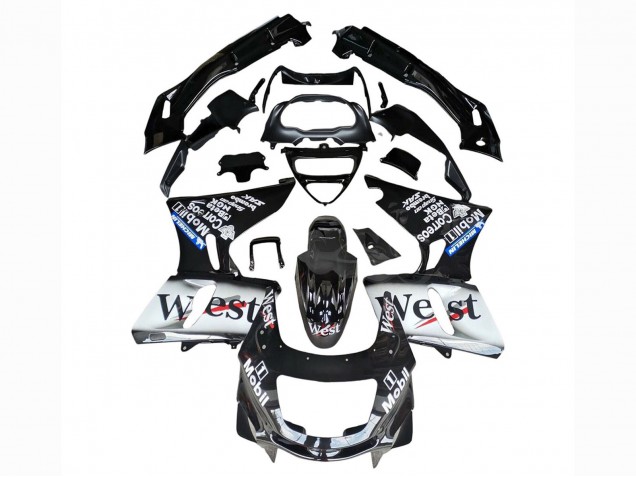 Acquista Carena Moto Kawasaki ZZR600 1998-2003 - Nero Lucido Bianco West