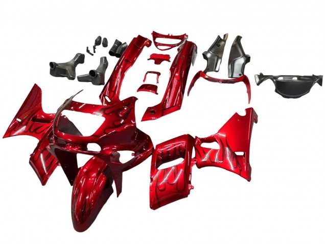 Acquista Carena Moto Kawasaki ZZR600 1998-2003 - Rosso Nero Fiamma