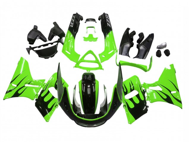 Acquista Carena Moto Kawasaki ZZR400 1993-2007 - Verde Nero Lucido Fiamma