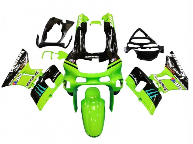 Acquista Carena Moto Kawasaki ZZR400 1993-2007 - Verde Nero Lucido Blu Mostro Elf Touch4 Bridgestone