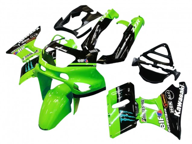 Acquista Carena Moto Kawasaki ZZR600 1998-2003 - Verde Nero Lucido Blu Mostro Elf Touch4 Bridgestone