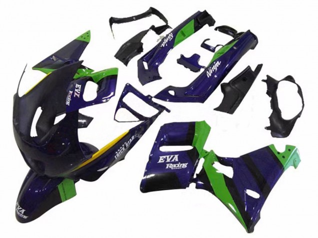 Acquista Carena Moto Kawasaki ZZR600 1998-2003 - Verde Blu Scuro Viola Trick Star Eva Corsa
