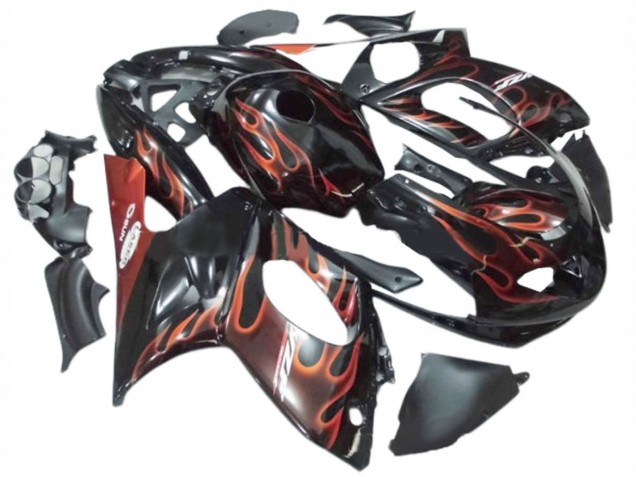 Acquista Carena Moto Yamaha YZF600R Thundercat 1996-2007 - Nero Arancione Scuro Fiamma
