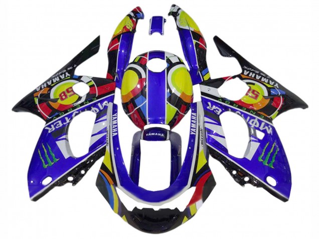 Acquista Carena Moto Yamaha YZF600R Thundercat 1996-2007 - Blu Nero Bianco Giallo Mostro 46