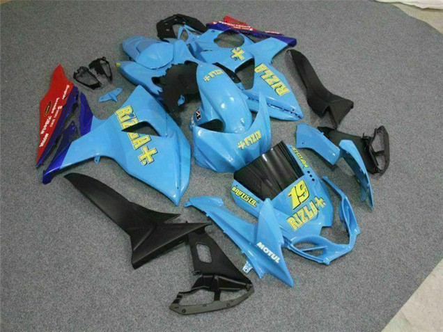 Acquista Carena Moto Suzuki GSXR 1000 2009-2016 - Blu Giallo Rizla 19 Rosso