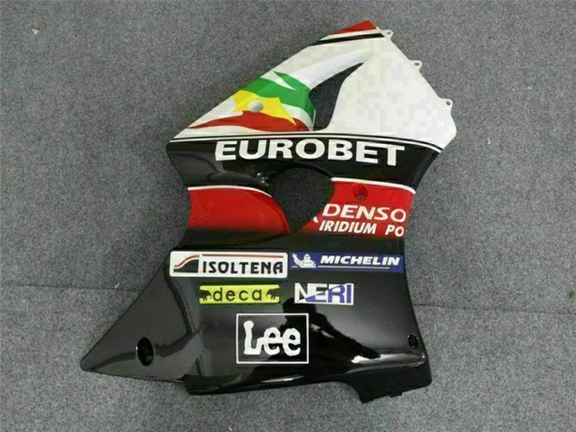 Acquista Carena Moto Kawasaki ZX6R 2000-2002 - Bianco Rosso Giallo Verde Nero Lucido Stella EuroBet