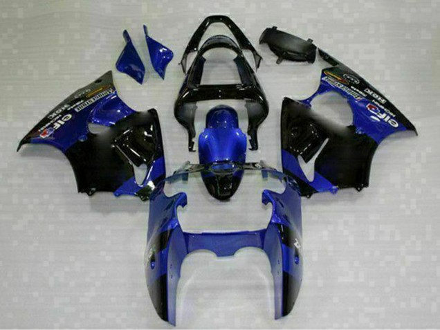 Acquista Carena Moto Kawasaki ZX6R 2000-2002 - Blu Nero Lucido Elf Bridgestone