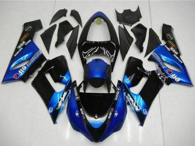 Acquista Carena Moto Kawasaki ZX6R 2005-2006 - Blu Nero Lucido Elf