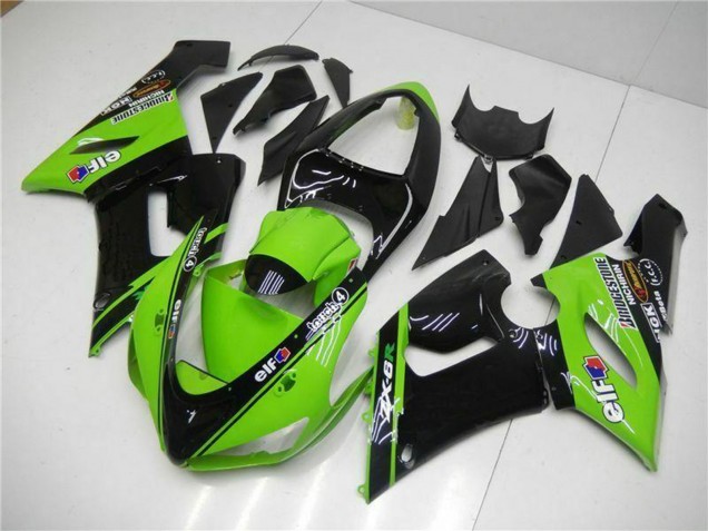 Acquista Carena Moto Kawasaki ZX6R 2005-2006 - Verde Nero Lucido Elf