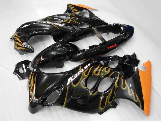 Acquista Carena Moto Suzuki GSX600F/GSX750F 2004-2006 - Nero Lucido Arancia Fiamma Katana