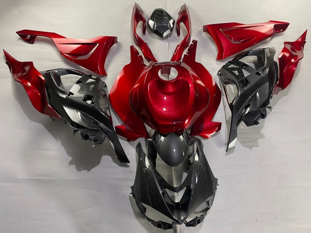 Acquista Carena Moto Kawasaki ZX6R 2023-2025 - Rosso Fibra di Carbonio