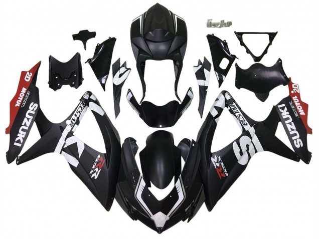 Acquista Carena Moto Suzuki GSXR 600 / GSXR 750 2008-2010 - Nero Opaco Rosso Bianco