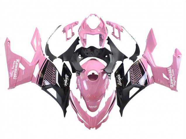 Acquista Carena Moto Kawasaki Ninja 400 2018-2024 - Rosa Nero Opaco Honeycomb