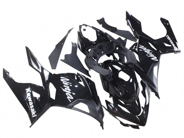 Acquista Carena Moto Kawasaki Ninja 400 2018-2024 - Nero Lucido Nero Opaco Bianco Decals