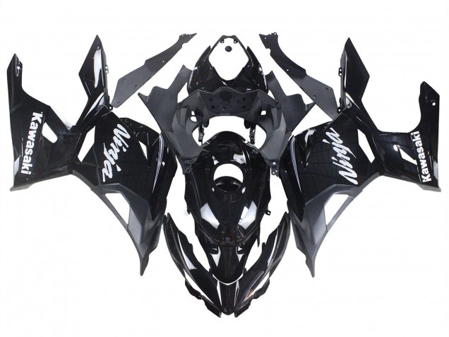 Acquista Carena Moto Kawasaki Ninja 400 2018-2024 - Nero Lucido Nero Opaco Bianco Decals