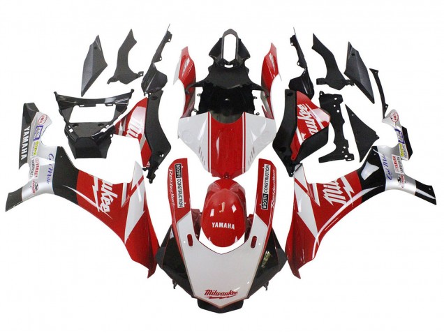 Acquista Carena Moto Yamaha YZF 1000 R1 2020-2025 - Bianco Rosso Nero Milwaukee