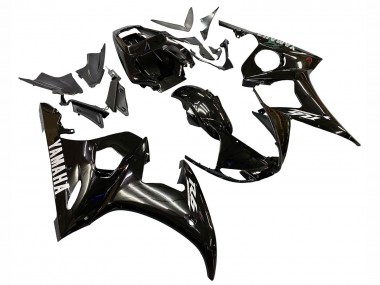 Acquista Carene Moto Yamaha YZF R6 2003-2004 - Nero Lucido Bianco Decals