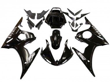 Acquista Carene Moto Yamaha YZF R6 2003-2004 - Nero Lucido Bianco Decals