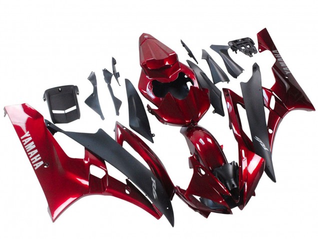 Acquista Carena Moto Yamaha YZF 600 R6 2006-2007 - Rosso Nero Opaco
