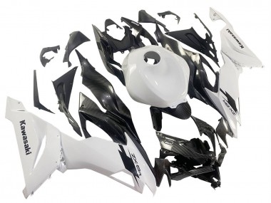Acquista Carena Moto Kawasaki ZX6R 2019-2022 - Bianco Nero Fibra di Carbonio