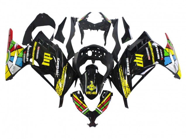 Acquista Carena Moto Kawasaki EX300 2013-2024 - Nero Lucido Giallo Rosso Verde Blu Bianco