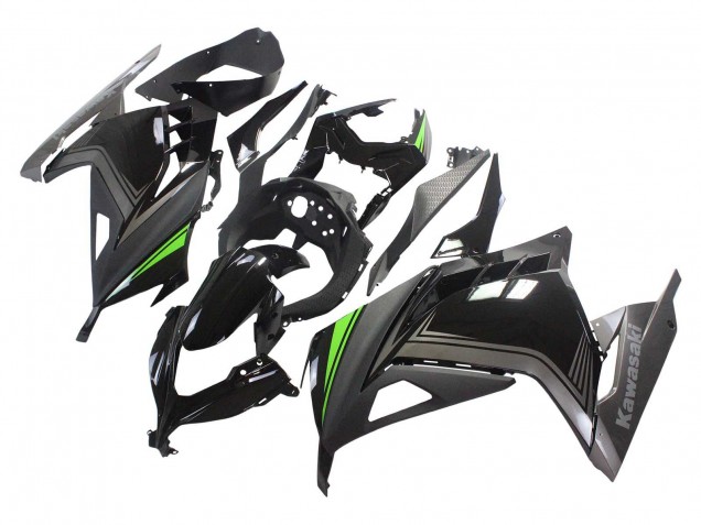 Acquista Carena Moto Kawasaki EX300 2013-2024 - Nero Lucido Nero Opaco Verde
