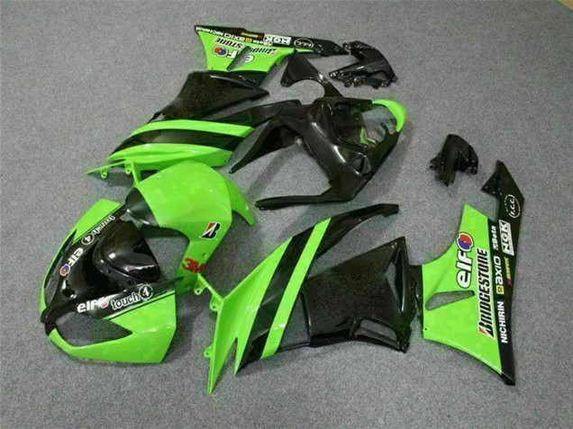 Acquista Carena Moto Kawasaki ZX6R 2009-2012 - Verde Nero Lucido Elf Touch4 Bridgestone