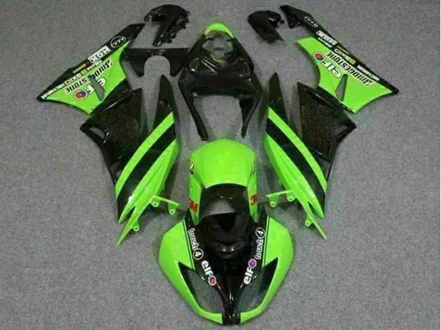 Acquista Carena Moto Kawasaki ZX6R 2009-2012 - Verde Nero Lucido Elf Touch4 Bridgestone