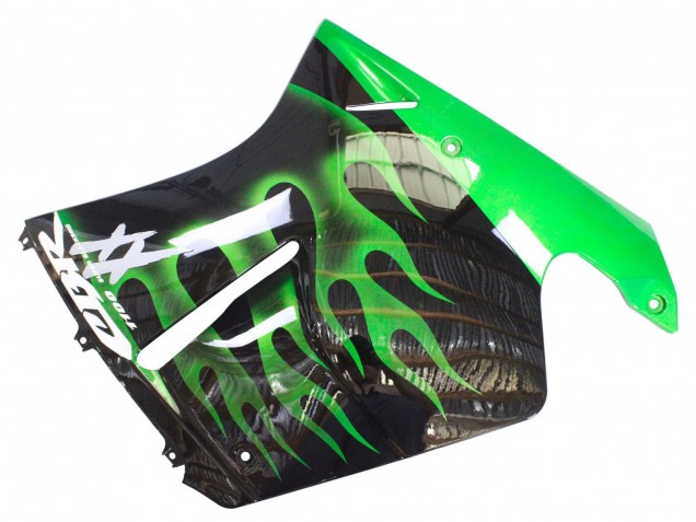 Acquista Carena Moto Honda CBR1100XX Blackbird 1996-2007 - Nero Lucido Verde Fiamma