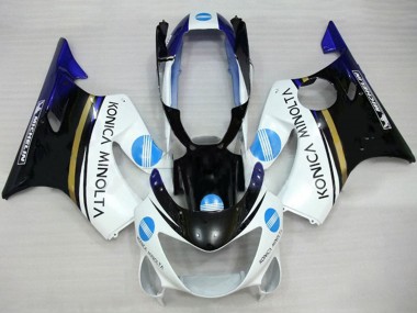 Acquista Carena Moto Honda CBR600 F4 1999-2000 - Bianco Blu Nero Lucido Konica Minolta