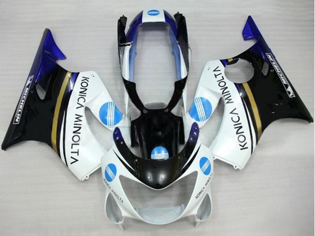 Acquista Carena Moto Honda CBR600 F4 1999-2000 - Bianco Blu Nero Lucido Konica Minolta