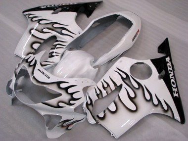 Acquista Carena Moto Honda CBR600 F4 1999-2000 - Bianco Nero Lucido Fiamma