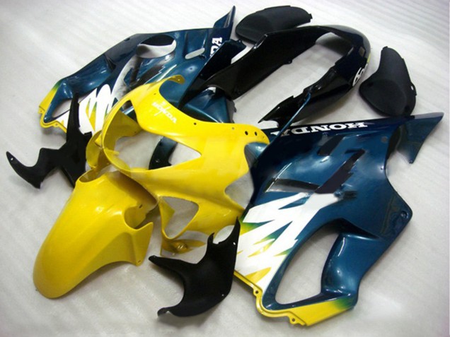 Acquista Carena Moto Honda CBR600 F4 1999-2000 - Giallo Blu Scuro Nero Lucido