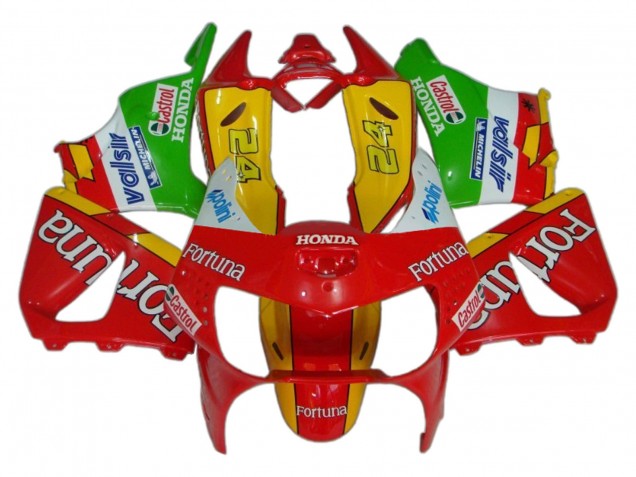 Acquista Carene Moto Honda CBR900RR 919 1998-1999 - Rosso Giallo Verde Bianco Fortuna Castrol