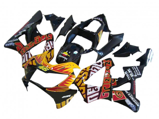 Acquista Carena Moto Honda CBR900RR 929 2000-2001 - Nero Lucido Arancia Repsol Rossi