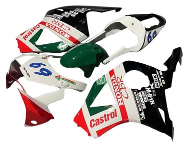 Acquista Carena Moto Honda CBR900RR 954 2002-2003 - Bianco Rosso Verde Nero Lucido Castrol