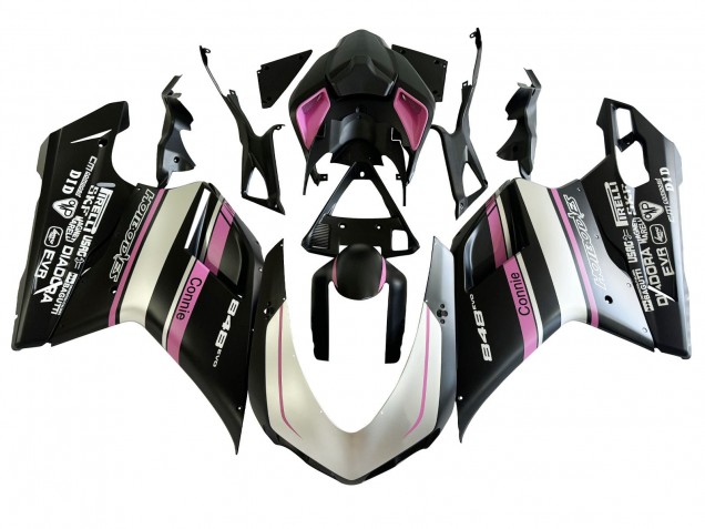 Acquista Carena Moto Ducati 848 2007-2014 - Bianco Rosa Nero Lucido Connie