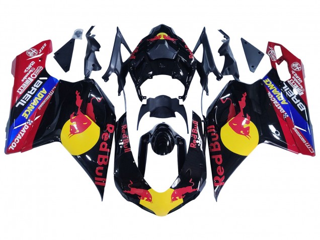 Acquista Carena Moto Ducati 848/1098/1198 2007-2014 - Nero Lucido Giallo Blu Red Bull